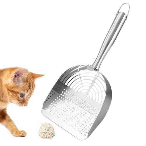 Nuytghr Metal Litter Scoop, Stainless Steel Cat Scooper, 32.5x13.5x4cm/12.8x5.31x1.57 inches Ergonomic Non-Slip Handle, Hollow Waste Sifter, Pet Cleaning Tool, von Nuytghr