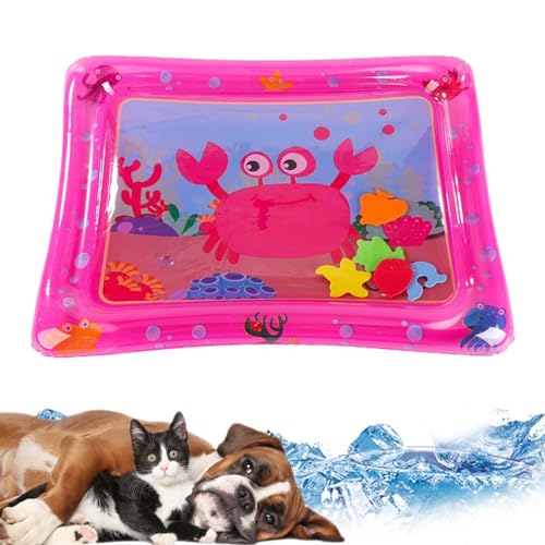 Pet Sensory Water Pad | Katze Wasser Spielmatte | Katze Sensorische Fischmatte, Haustier Kühlwasser Pad, Interaktive Wasserspielmatte, Interaktives Katzenspielzeug mit Wasser für Haustiere von Nuytghr