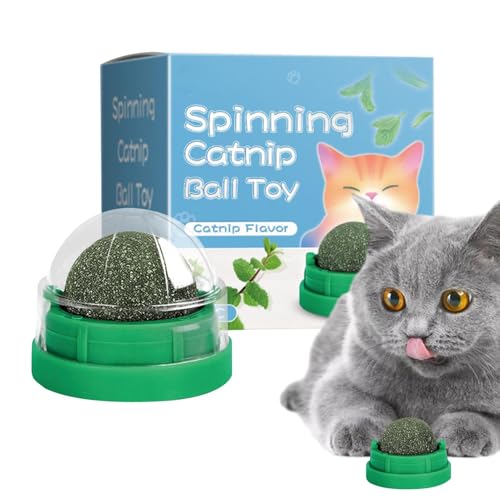 Nuytghr Rotating Catnip Ball, Cat Teeth Cleaning, Teeth Cleaning Toy, Fun Catnip Licking Toy, Wall-Mounted Cat Toys, Interactive Catnip Licking Balls, Wall-Mounted Rotatable Catnip Toys for Cat von Nuytghr