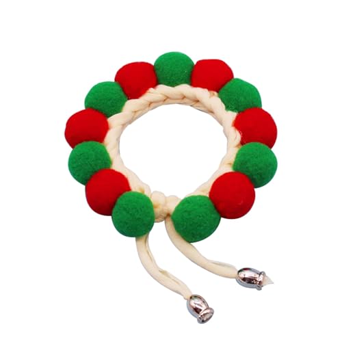 Plüschball-Haustierhalsband, weich, verstellbar, Kätzchen-Halsband, Pom-Pom-Hundehalsband, Haustierbedarf, buntes Katzenzubehör, Halsdekoration für Kätzchen, Kleintiere von Nuytghr