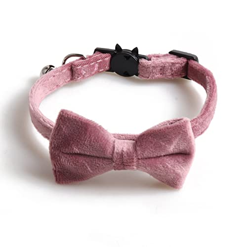 Nvzi - b Katzenhalsband mit Schnalle, verstellbar, weich, für kleine Hunde oder Katzen, Schleifenknoten, Rosa von Nvzi