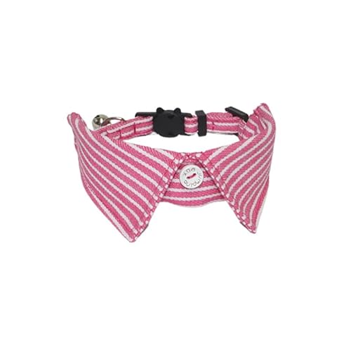 Nvzi - b Katzenhalsband mit Schnalle, verstellbar, weich, für kleine Hunde oder Katzen, gestreift, Rosa von Nvzi