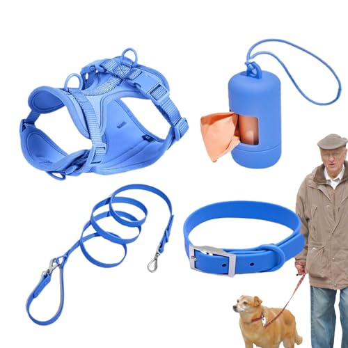 Hundegeschirr-Set, kleine Hunde, kein Ziehen, funktionelles Leinen-Set für mittelgroße Hunde, für den Alltag, verstellbares Hundehalsband, modisch von Nxbuynef
