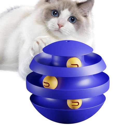 Nxbuynef Katzenballbahn, 3-lagiges Poly-Spielzeug, lustiges Katzenspielzeug zum Schutz von Möbeln, Katzen, Kätzchen von Nxbuynef