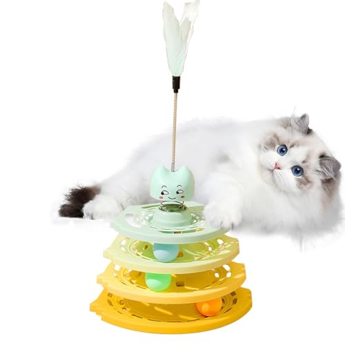 Nxbuynef Katzenspielzeug Zauberstab, selbsthaltendes, stimulierendes Übungsspiel, realistische, bunte Federn am Zauberstab, interaktives Katzenspielzeug für Zuhause von Nxbuynef