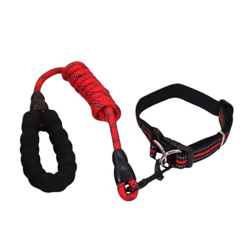 Nybhyjka Hundehalsband für mittelgroße Hunde, Welpenhalsband und Seil-Set,Verstellbares Halsband mit Seilset für Haustierwelpen | Pet Supplies Einfache Hundehalsbänder, geeignet für große, mittlere von Nybhyjka