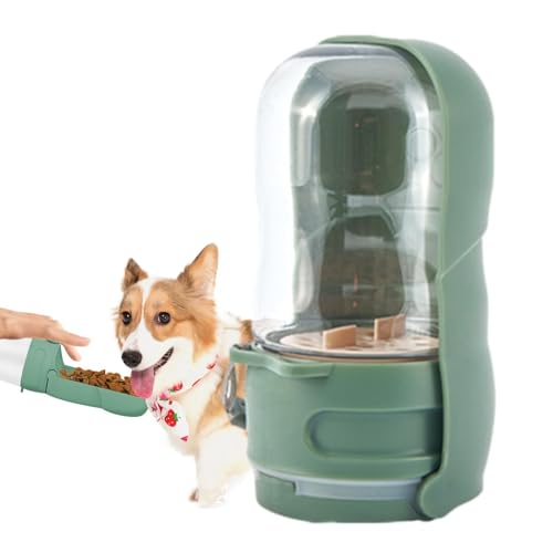 Nybhyjka Hundewasserflasche mit Futterschüssel, 2 in 1 Hundwasserflasche | 2 in 1 Haustier liefert Trinken,Hundezubehör Fütterungsversorgungen mit Aktivkohlenstofffilter, durchlaufsicheres Design für von Nybhyjka