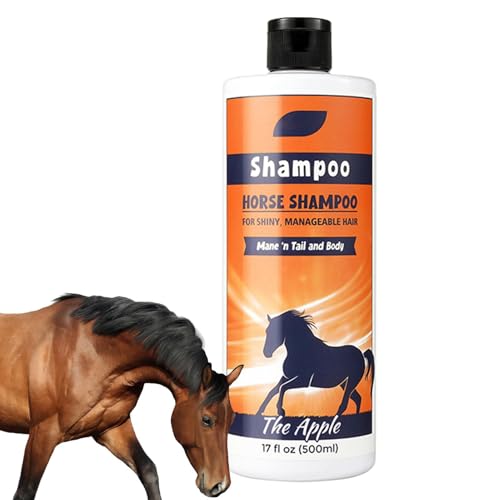 Nybhyjka Mähne und Schwanz Shampoo, Pferdshampoo - Schwanz und Mähne Shampoo Conditioner 500ml - Duschbadlösung, Pferdepflegezubehör, Glanz, Entwirrung, Schmutz und Staub abtauchen, den Bruch von Nybhyjka