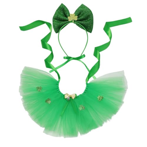 Nybhyjka St. Patricks Day Hundekostüm,Hund St. Patricks Day Outfit | Haustier-Tutu-Rock-Stirnbänder | St. Patrick's Day Hundekostüm St. Patrick's Day Hundekostüm Kleidung für kleine und mittelgroße von Nybhyjka