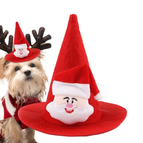 Nybhyjka Weihnachtsmütze für Hund,Weihnachtsmütze für Hunde, Partyhut Weihnachtsmütze, Cosplay-Kostümzubehör, spitzer Hut, Katzenhüte, Weihnachtskopfbedeckung für die Festliche Neujahrsparty von Nybhyjka