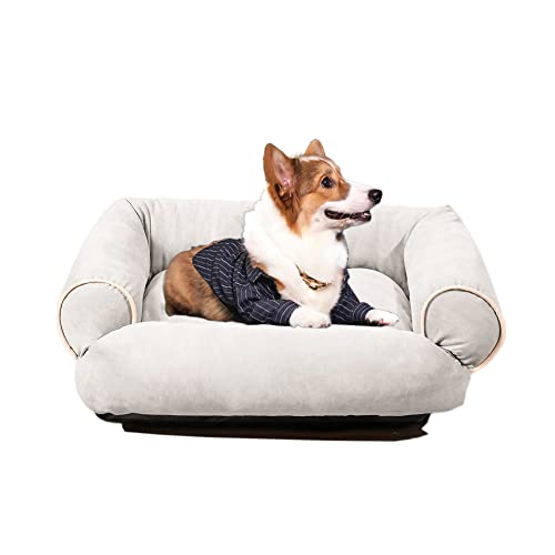 Nyescasa Hundebett Hundesofa (5XL) 105x85 cm Farbe Hellgrau, Schlafsofa Wildleder mit gekämmter Baumwolle Füllung für mittelgroße und Grosse Hunde und Katzen, Haustier Tiefschlaf Warm Hundekissen von Nyescasa