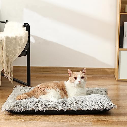 Nyescasa Hundebett Katzenbett Plüsch Hundekissen Katzenkissen Abnehmbar Waschbar Hundematte Flauschig Hundesofa Katzensofa rutschfest Hundematratze für Grosse Hunde Katzen Grau 100 * 70 * 10cm von Nyescasa