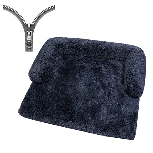 Nyescasa Hundebett für Grosse Hunde u. kleine Hunde,Sofaschutz Plüsch Flauschig Atmungsaktiv Katzenbett,Winter Warm Dauerhaft Hundecouch Waschbar rutschfest Hundekissen(XL ca.120x90x20cm,Dunkelgrau) von Nyescasa