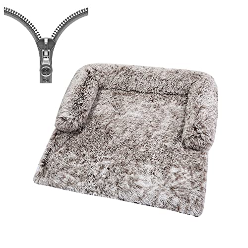 Nyescasa Hundebett für Grosse Hunde u. kleine Hunde,Sofaschutz Plüsch Flauschig Atmungsaktiv Katzenbett,Winter Warm Dauerhaft Hundecouch Waschbar rutschfest Hundekissen (L ca. 102x90x20cm, Kaffee) von Nyescasa