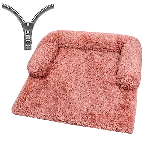 Nyescasa Hundebett für Grosse Hunde u. kleine Hunde,Sofaschutz Plüsch Flauschig Atmungsaktiv Katzenbett,Winter Warm Dauerhaft Hundecouch Waschbar rutschfest Hundekissen (XL ca. 120x90x20cm, Rosa) von Nyescasa