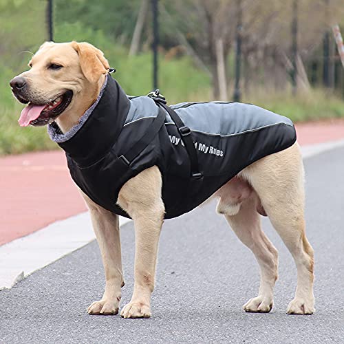 Nyescasa Hundemantel Winter Hundebekleidung Wasserdicht Hundejacke mit Geschirr, Reflektierend, Einstellbar Hunde Winterjacke 6XL für mittelgroße und große Hunde, Outdoor-Sport Winddichte Hundeweste von Nyescasa