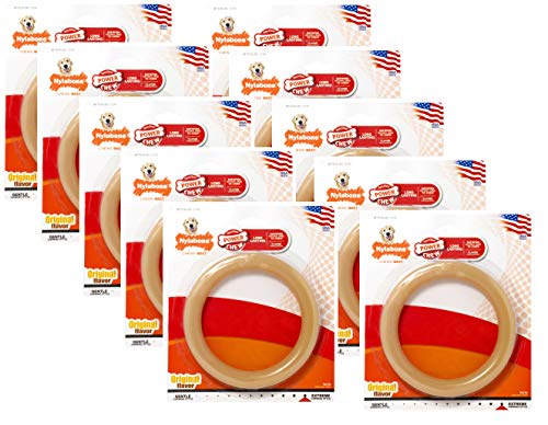 Nylabone (10 Pack) DuraChew Ring Original Flavor Nylon Toy for Large Dogs von Nylabone