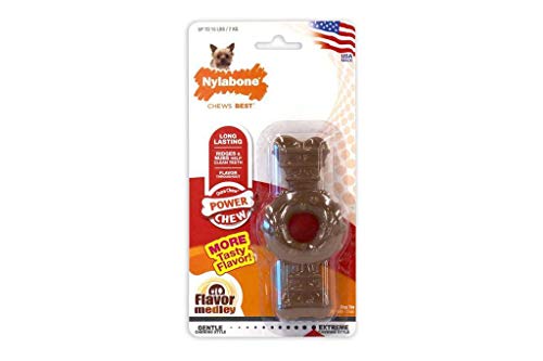 Nylabone (2 Pack) DuraChew Ring Medley Flavor Petite Textured Bone 15lb Dogs von Nylabone