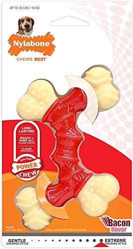 Nylabone (4 Pack) DuraChew Double Bone Bacon Flavor Petite Chew Toy 15 lb Dogs von Nylabone