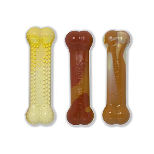 Nylabone 983611 Dura Power Chew, Flavour-Frenzy-Paket mit unterschiedlichen Sorten, Maiskolben-, Grillhähnchen- und Eiscremegeschmack, 3er-Pack, S von Nylabone