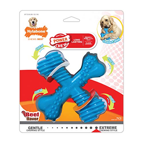 Nylabone 983771EU Dura Power Chew, x-förmiger Knochen, Rindfleischgeschmack, für große Hunde (bis 23 kg), L von Nylabone