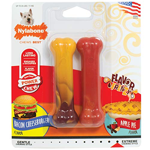 Nylabone Cheeseburger aus und Apple Geschmack Extreme Kauen Twin Pack von Nylabone