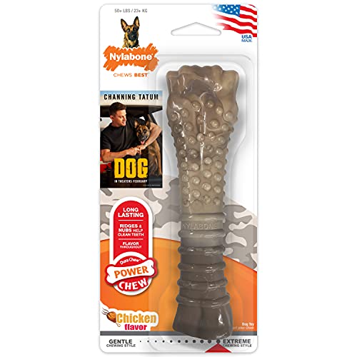 Nylabone Dog The Movie with Channing Tatum Camo Power Kauspielzeug für Aggressive Kauer, Huhn XL (1 Stück) von Nylabone