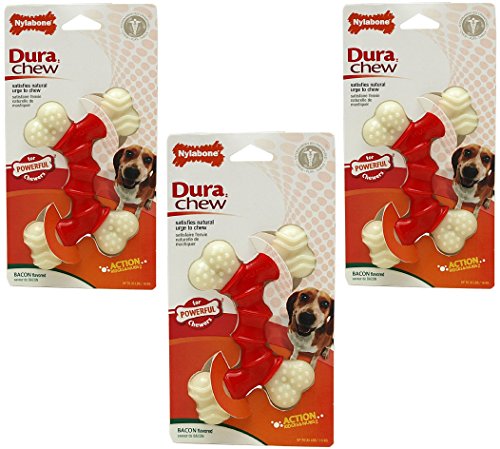 Nylabone Double Dura Kauspielzeug mit Speckaroma – Größe Wolf, 3er-Pack von Nylabone