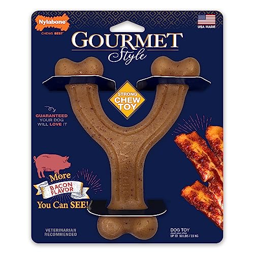 Nylabone Gourmet Style Hundespielzeug, Wünschelknochen, groß, groß, 1 Stück von Nylabone