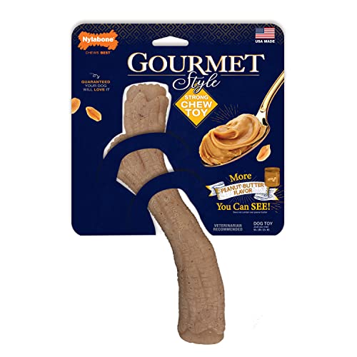 Nylabone Gourmet Style Strong Kaustab für Hunde, Erdnussbutter, Souper/XL, 1 Stück von Nylabone