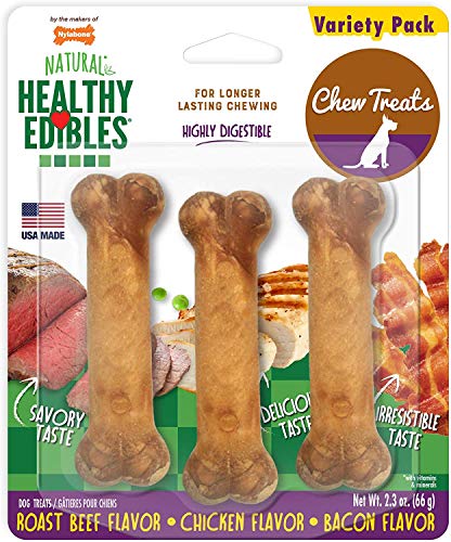 Nylabone Healthy Edibles Variety Pack Petite 3 Flavored Bones 15lb Dog - 2 Pack von Nylabone