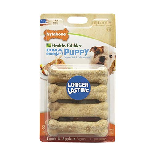 Nylabone Hlthy Essbarer Welpen, Lamm und Apfel, 8 Stück von Nylabone