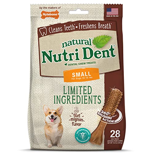 Nylabone NTD661M28P Nutri Dent Tasche, 28 Stück, 28 ct, 28 Ct, Filet Mignon von Nylabone