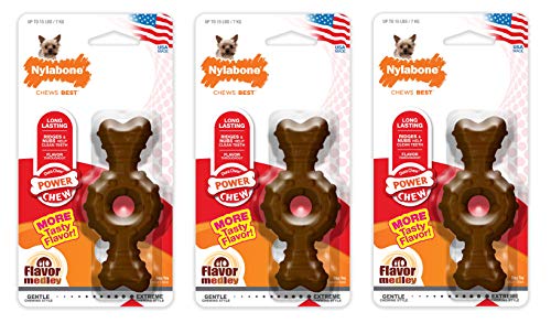 Nylabone Power Chew Knochen für Hunde bis zu 7 kg, 3 Stück von Nylabone