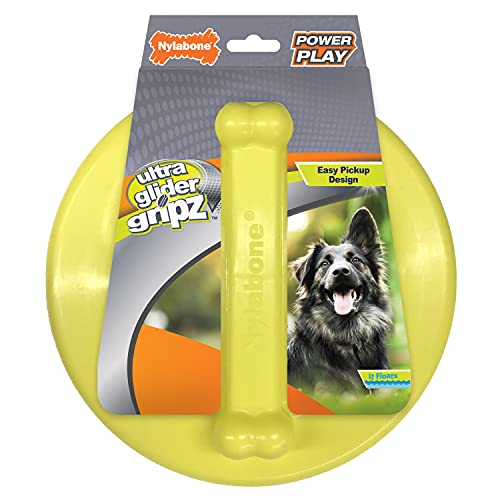 Nylabone Power Play Ultra Glider Gripz Hunde-Fliegenscheibe, Ultra Glider, groß, 1 Stück von Nylabone