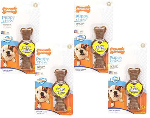 Nylabone Puppy Ring Bone Chicken Flavor Petite Soft Chew Toy for Dogs - 4 Pack von Nylabone