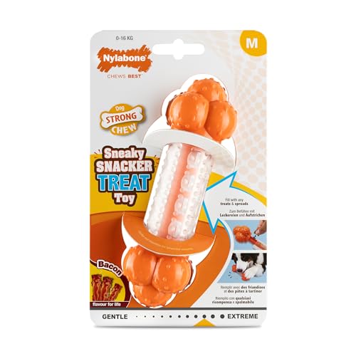 Nylabone, Sneaky Snacker, Texturiertes Hundespielzeug mit Leckereien, Geschmack: Speck, Medium - für Hunde bis 16 kg von Nylabone