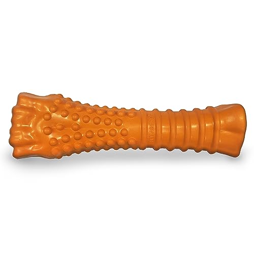 Nylabone Starkes Kauspielzeug für Senioren, Gummi, Rindgeschmack, Größe XL/15 kg, Orange, 1 Stück von Nylabone