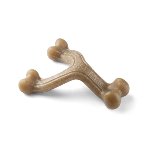 Nylabone maximale Stärke Robustes Extremes Gourmet Querlenker Hundekauspielzeug, mit zusätzlichem Speckgeschmack im gesamten Knochen, Groß, für Hunde 0-23kg von Nylabone