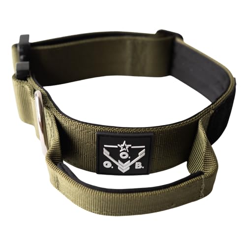 Operation Good Boy Taktisches Halsband (Grün) – langlebig und stark – mit Schnellverschluss-Schnalle und Griff in Militärqualität – Veteranenbesitz und betrieben von O.G.B.