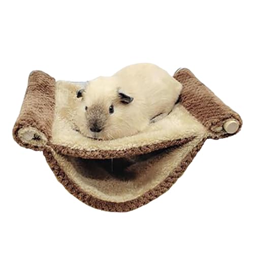 OAIEU Winter-Kreativ-Fleece, Warme Hängematte Für Ratten, Doppellagiges Vogelnetz, Bettkäfig, Ständer, Zubehör(Braun S) von OAIEU