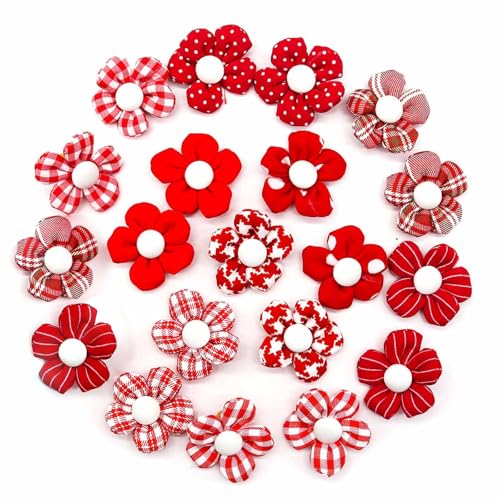 OAJABBGE 20PCS Schöne Haar Seil Stoff Festival Thema Hairties Für Haustier Hund Katzen Valentinstag Verschiedene Pet Haar Dekoration von OAJABBGE