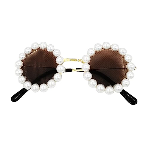 OAJABBGE Niedliche Und Lustige Haustier Sonnenbrille Vintage Stil Kreisförmig – Pearl Prince – Sonnenbrille Für Katzen Oder Kleine Hunde Foto Requisite von OAJABBGE