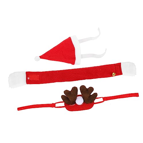 OATIPHO Welpenschal und Kopfschmuck Weihnachtsrentier für Haustiere Warmes und Atmungsaktives Hundekopftuch Cosplay-mütze für Kleintiere von OATIPHO