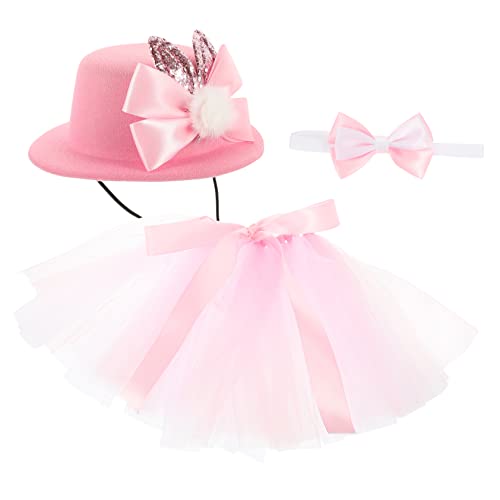 OATIPHO 1 Satz Ostern-Haustier-Outfit Feiertagshundehemd Osterkostüm Hund rosa Outfits Hundekleid Kostüm für Hund kleines Hundekostüm draussen Kleidung Zylinder Gittergewebe von OATIPHO