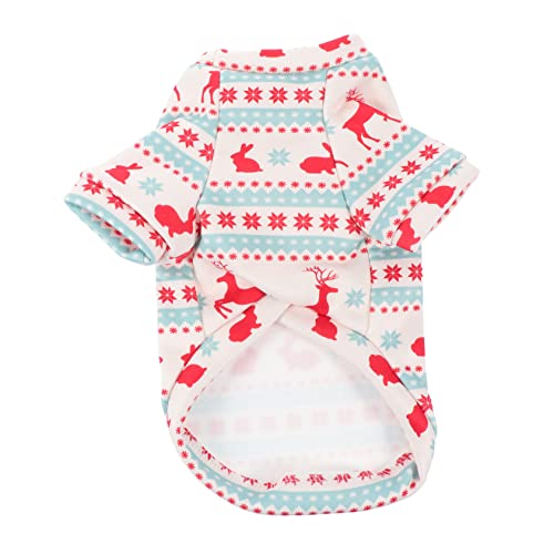 OATIPHO 1stk Weihnachtskleidung Für Hunde Haustier Urlaub Tuch Weihnachtswelpenkleidung Weihnachtsmäntel Für Hunde Weihnachtshaustierhemd Hundekleidung Polyester-vlies Weiß Requisiten Elch von OATIPHO