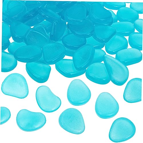 OATIPHO 100St Aquarienverzierung leuchtende kieselsteine wasserspielzeuge Water Toy Gel gefälschtes Aquarium-Aquariumspielzeug Aquariumdekor aus Stein Aquarium Steindekor Harz Sky-Blue von OATIPHO