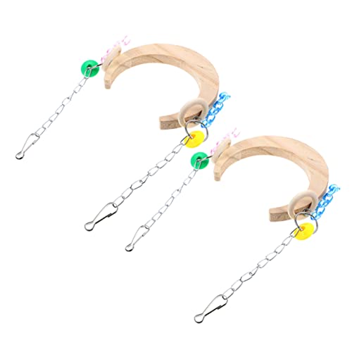 OATIPHO 2st Vogelschaukel Spielzeug Vögel Dekor Papageienschaukelspielzeug Sittich Balance Zug Spielzeug Zubehör Für Das Vogeltraining Spielzeug Für Sittiche Vogel-dekor Hölzern Käfig von OATIPHO