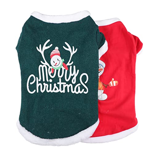 OATIPHO 2st Haustier-Pullover Weihnachts-hundepullover Weihnachtshund-Hoodie Weihnachtshaustierbekleidung Haustier-schneemann-Pullover Hundeshirt Warm Halten Vlies Hundekleidung von OATIPHO