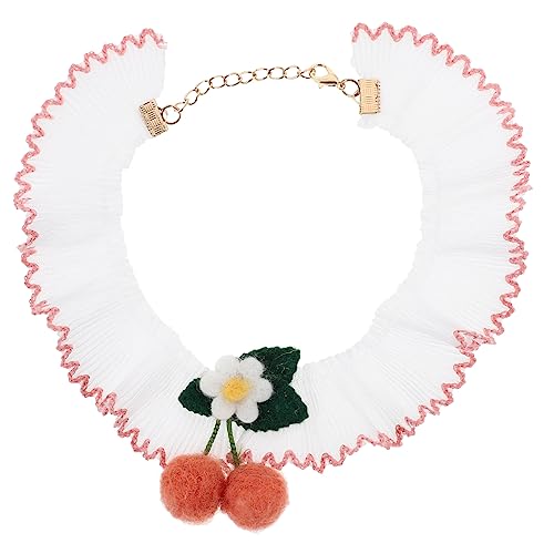 OATIPHO Dekoratives Kätzchenhalsband Verschleißfestes Haustierhalsband Outdoor-Katzen- und Hundezubehör M Kirsche Verstellbares Design von OATIPHO